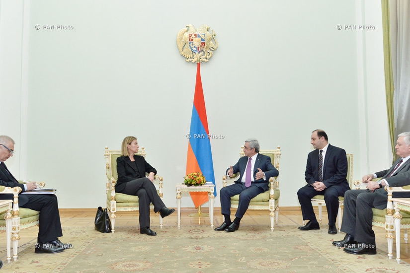 ՀՀ նախագահ Սերժ Սարգսյանն ընդունել է ԵՄ միասնական արտաքին քաղաքականության և անվտանգության հարցերով բարձր ներկայացուցիչ, Եվրոպական հանձնաժողովի փոխնախագահ Ֆեդերիկա Մոգերինիին