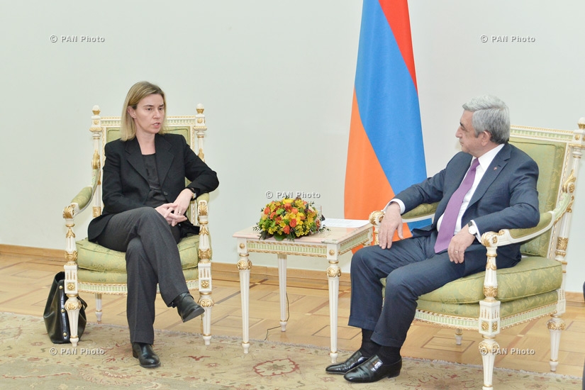 ՀՀ նախագահ Սերժ Սարգսյանն ընդունել է ԵՄ միասնական արտաքին քաղաքականության և անվտանգության հարցերով բարձր ներկայացուցիչ, Եվրոպական հանձնաժողովի փոխնախագահ Ֆեդերիկա Մոգերինիին