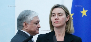 Пресс-конференция Министра иностранных дел Армении Эдварда Налбандяна и Верховного представителя Европейского союза по иностранным делам и политике безопасности, вице-председателя Европейской комиссии Федерика Могерини