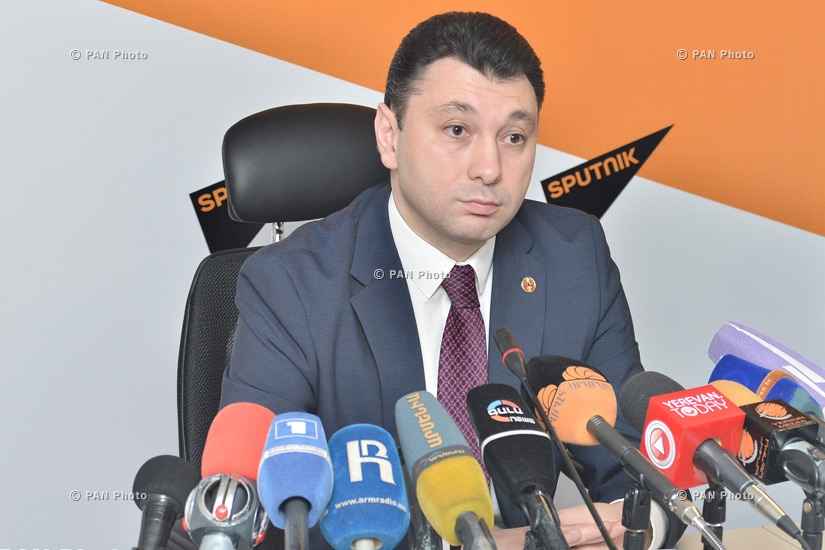 Press conference of Vice Speaker of Armenian parliament Eduard Sharmazanov