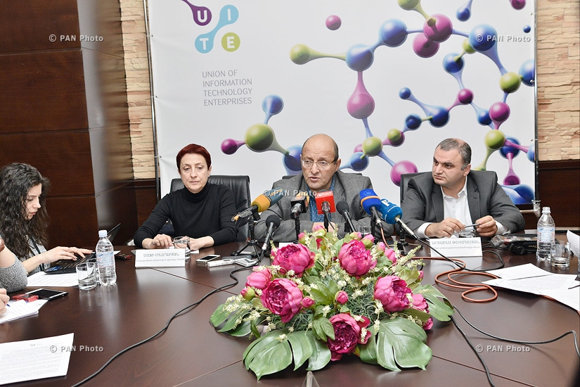 Press conference of Macadamian AR CJSC General Manager Sophie Mehrabyan, UITE executive director Karen Vardanyan and ''ggTaxi'' Founding Director Artashes Tovmasyan 