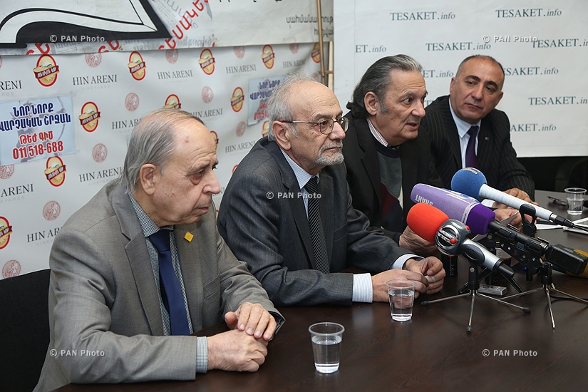 Press conference of Armenian Consumers' Association Chairman Armen Poghosyan, Achilles NGO President Eduard Hovhannisyan and sociologist Aharon Adibekyan