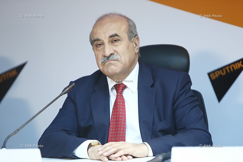Press conference of Chairman of CSTO PA permanent commission on defense and security issues Anatoly Vyborny, NA deputy Khosrov Harutyunyan and political scientist Sergey Minasyan