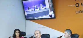 Press conference of Chairman of CSTO PA permanent commission on defense and security issues Anatoly Vyborny, NA deputy Khosrov Harutyunyan and political scientist Sergey Minasyan