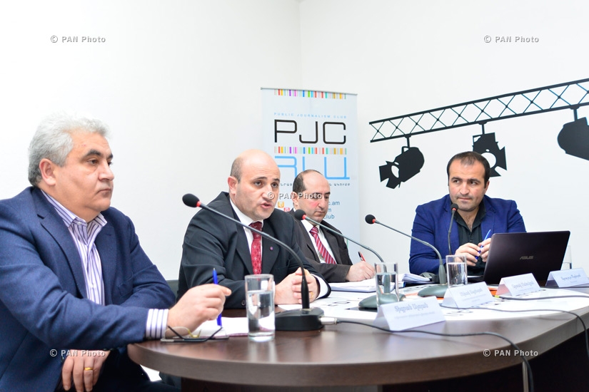 «Ավիատրանս» ընկերության գլխավոր տնօրեն Տիգրան Աչոյանի, Էկոնոմիկայի նախարարության Զբոսաշրջության վարչության պետ Մեխակ Ապրեսյանի և տնտեսագետ Արտակ Մանուկյանի ասուլիսը