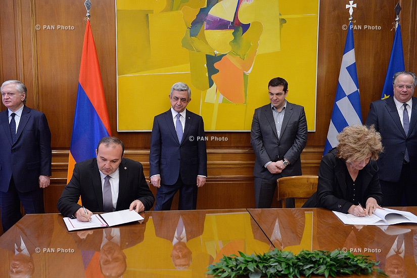 Աթենքում նախագահ Սերժ Սարգսյանը հանդիպել է Հունաստանի վարչապետ Ալեքսիս Ցիպրասի հետ
