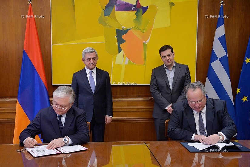 Աթենքում նախագահ Սերժ Սարգսյանը հանդիպել է Հունաստանի վարչապետ Ալեքսիս Ցիպրասի հետ