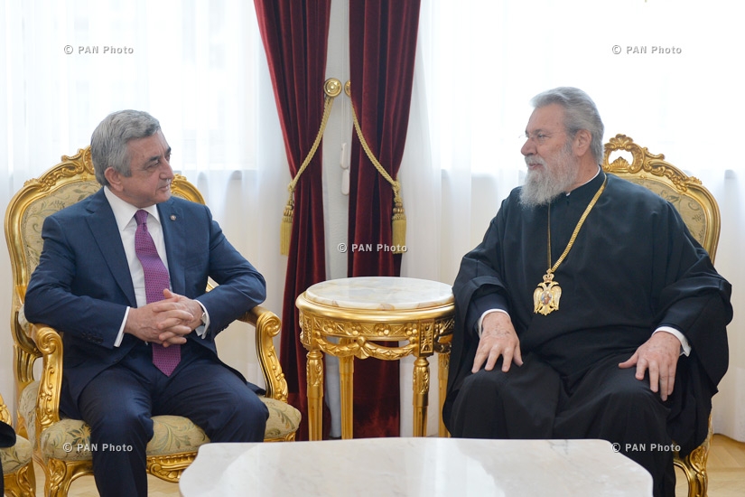 ՀՀ նախագահ Սերժ Սարգսյանը հանդիպել է Համայն Կիպրոսի Արքեպիսկոպոսի և կիպրահայ համայնքի ներկայացուցիչների հետ