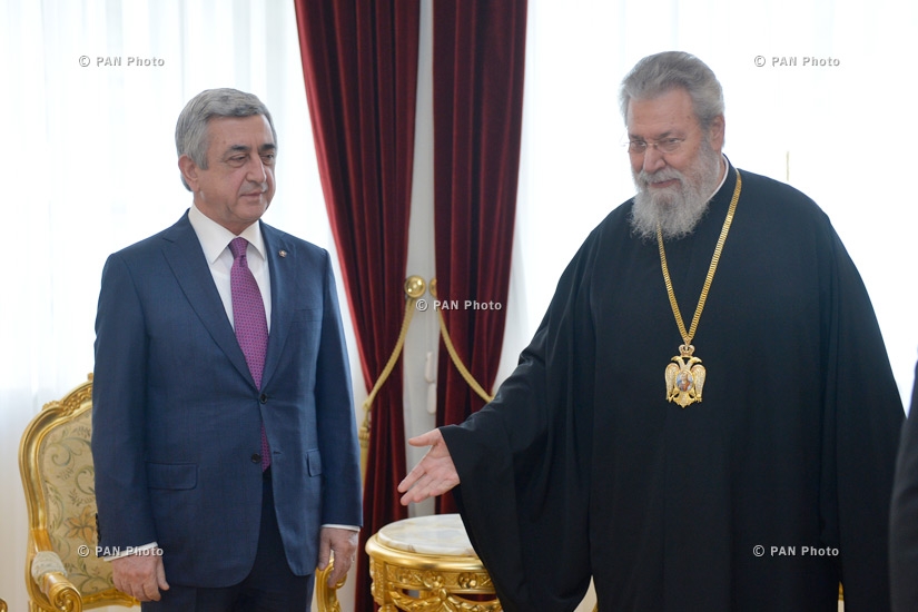 ՀՀ նախագահ Սերժ Սարգսյանը հանդիպել է Համայն Կիպրոսի Արքեպիսկոպոսի և կիպրահայ համայնքի ներկայացուցիչների հետ