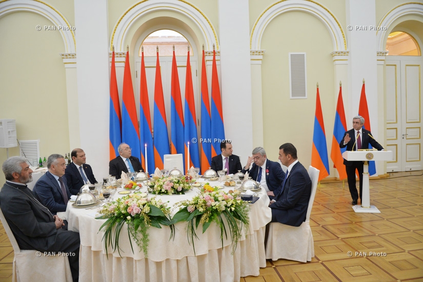 Armenian president Serzh Sargsyan handed high state awards to a group of benefactors