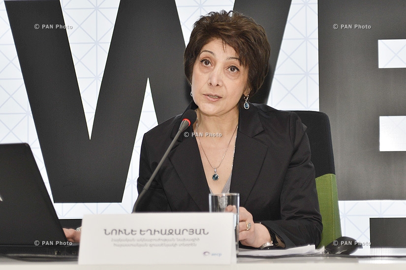 «Հայկական ակնաբուժության նախագիծ» բարեգործական հիմնադրամի հայաստանյան գրասենյակի տնօրեն Նունե Եղիազարյանի և «Յուքոմ» ընկերության տնօրեն Հայկ Եսայանի մամուլի ասուլիսը