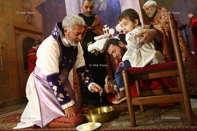 Holy Thursday: A Washing of Feet ceremony at Armenia’s St. Sargis Church, symbolizing Christ's humility