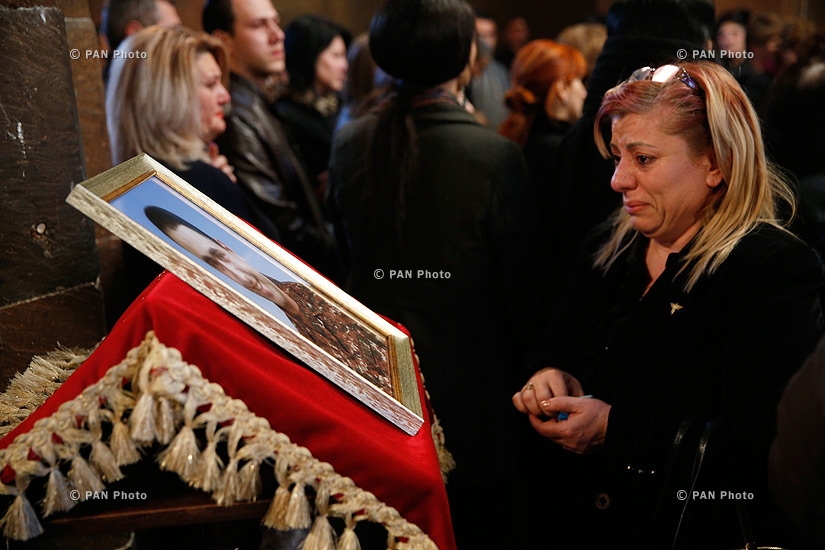 Captain Armenak Urfanyan's memorial service at Saint John the Baptist Church in Yerevan, who was killed in the course of military operations on the line of contact between Nagorno Karabakh and Azerbaijan