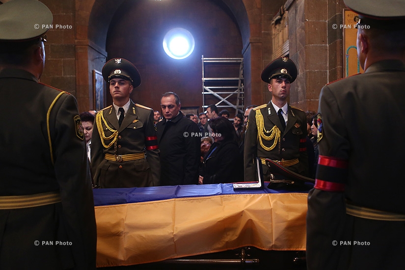 Captain Armenak Urfanyan's memorial service at Saint John the Baptist Church in Yerevan, who was killed in the course of military operations on the line of contact between Nagorno Karabakh and Azerbaijan