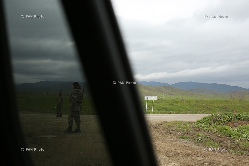 Checkpoint in the southeast of Artsakh, before Armenian artillery positions