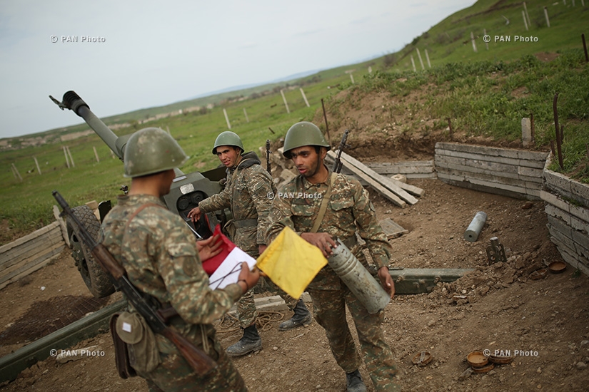 Artillerymen in the southeastern section of the Nagorno Karabakh-Azerbaijan contact line