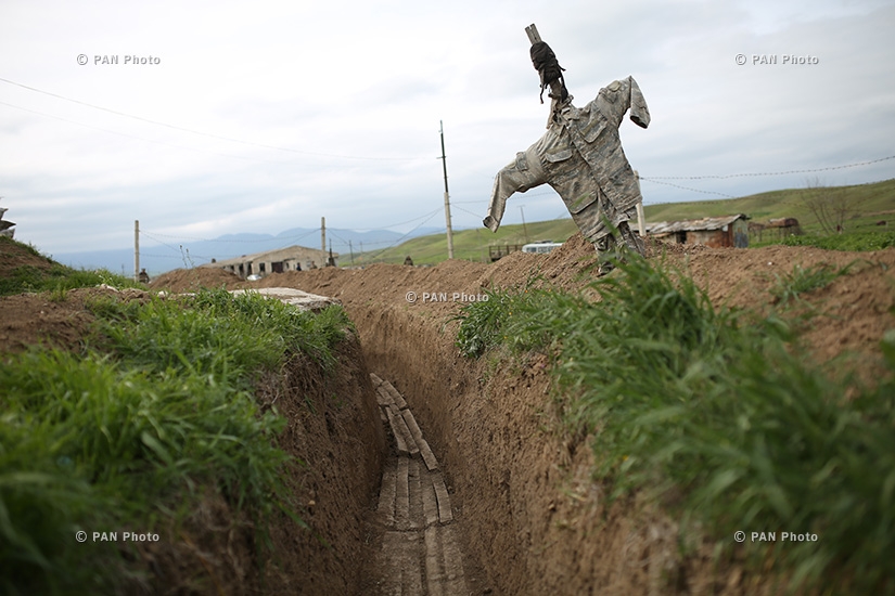 A trench in the southeastern section of the Nagorno Karabakh-Azerbaijan contact line