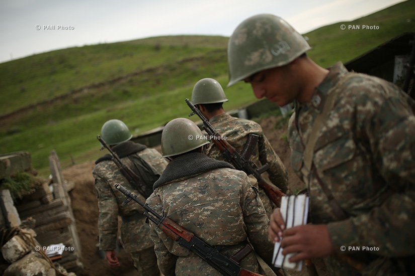 Artillerymen in the southeastern section of the Nagorno Karabakh-Azerbaijan contact line