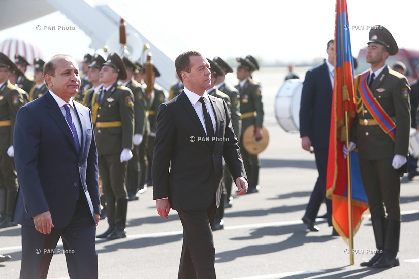Official welcoming ceremony for Russia's Prime Minister Dmitry Medvedev 