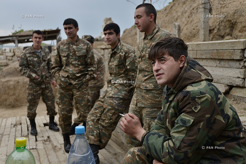 Border soldiers protecting the Artsakh-Azerbaijan contact line in Martuni direction