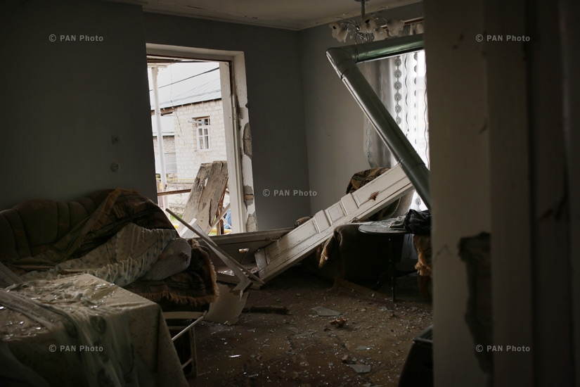 A house in Martakert town of Nagorno -Karabakh Republic, bombarded by Azerbaijani army