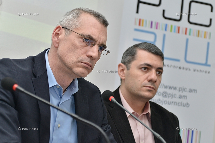 Press conference of Regional Studies Center Director Richard Giragosian and  Caucasus Institute Deputy Director Sergey Minasyan