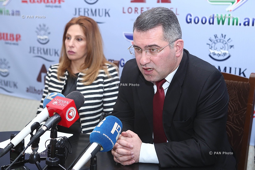 Press conference of Heritage Party vice-president Armen Martirosyan and  Heritage party’s parliamentary group member Zaruhi Postanjyan
