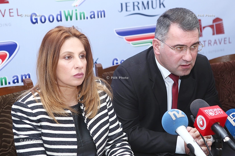 Press conference of Heritage Party vice-president Armen Martirosyan and  Heritage party’s parliamentary group member Zaruhi Postanjyan