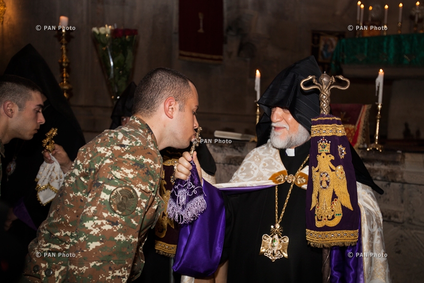 Catholicos of All Armenians Karekin II and Catholicos of the Great House of Cilicia Aram I visit Gandzasar monastery and Stepanakert Military Hospital