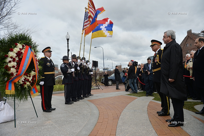 President Serzh Sargsyan visits the Old North Church and Armenian Heritage Park in Massachusetts
