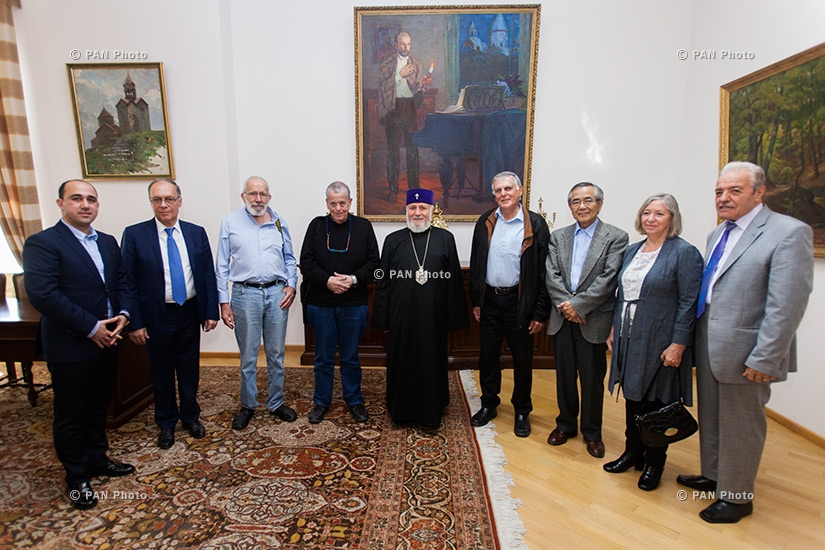 Catholicos of All Armenians Karekin II receives Nobel Laureates John Warren, Aaron Ciechanover, Dan Shechtman and Ei-ichi Negishi