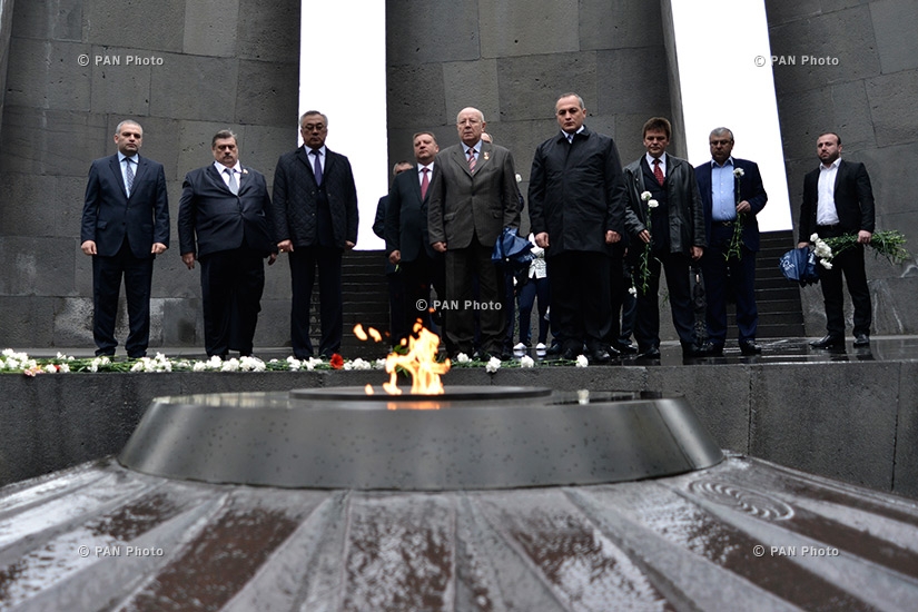 Members of the RA NA Standing Committee on Defense, National Security and Internal Affairs and Russian Council's Defense and Security Committee visit Tsitsernakaberd and  Armenian Genocide Museum