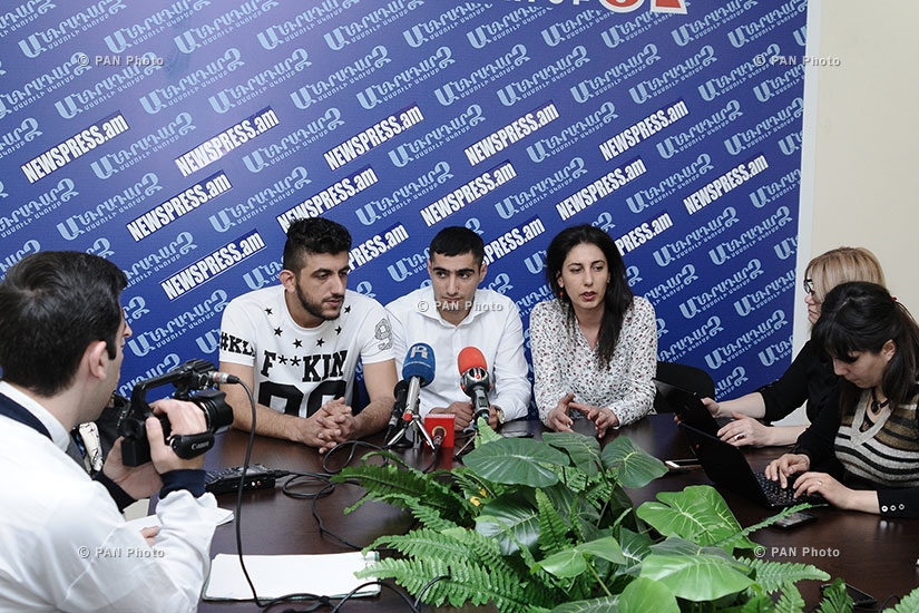 Press conference of 'Let’s Support Border Communities' Civil Initiative's members Sofia Hovsepyan, Artush Chibukhchyan and activist Maksim Sargsyan