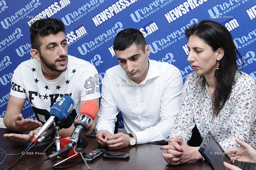 Press conference of 'Let’s Support Border Communities' Civil Initiative's members Sofia Hovsepyan, Artush Chibukhchyan and activist Maksim Sargsyan
