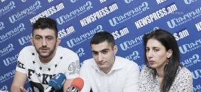 Press conference of 'Let’s Support Border Communities' Civil Initiative's members Sofia Hovsepyan, Artush Chibukhchyan and activist Maksim Sargsyan