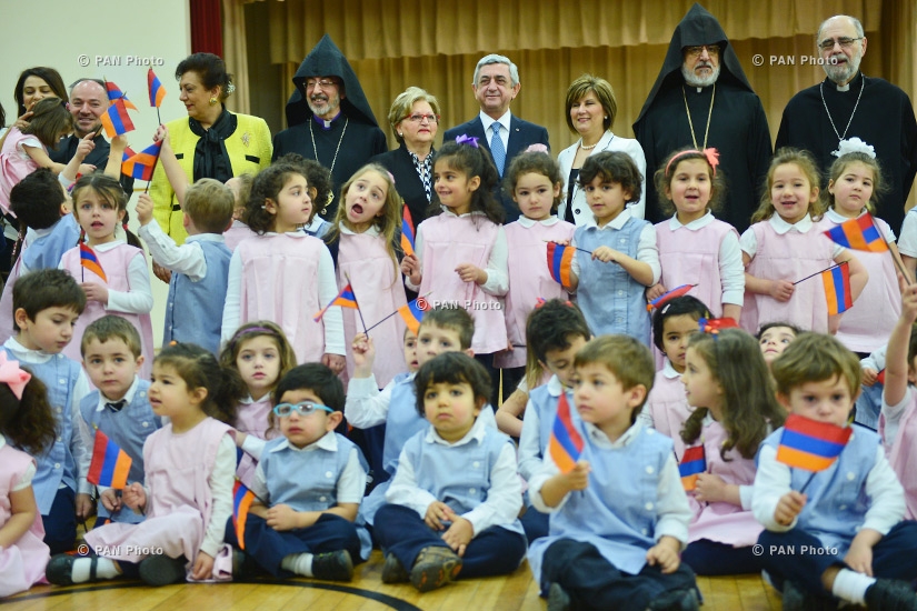Armenia's President Serzh Sargsyan visits the Edward Kennedy Institute and St. Stephen's national seminary in Massachusetts