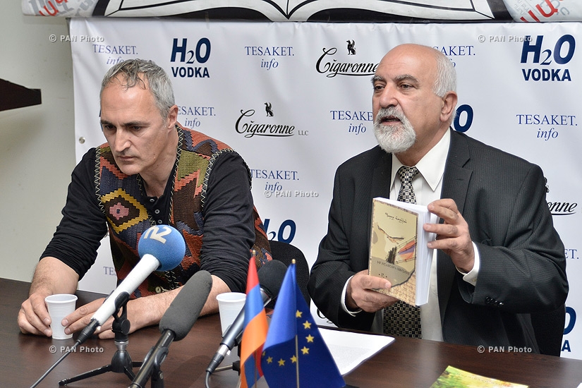 Press conference of National Self Determination Union's leader Paruyr Hayrikyan and filmmaker Tigran Khzmalyan 