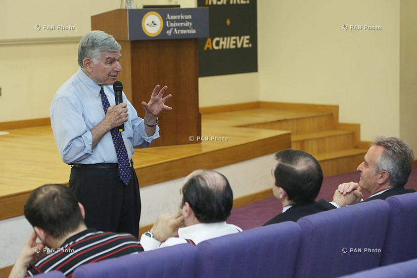 Lecture by former Massachusetts Governor Michael Dukakis at American University of Armenia