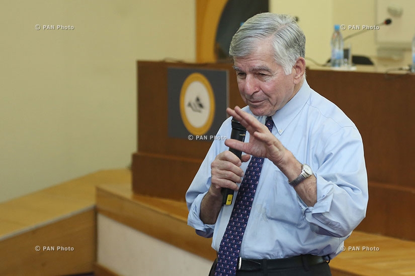Lecture by former Massachusetts Governor Michael Dukakis at American University of Armenia