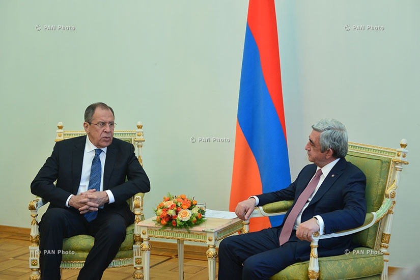 Armenian President Serzh Sargsyan receives Russian Foreign Minister Sergey Lavrov