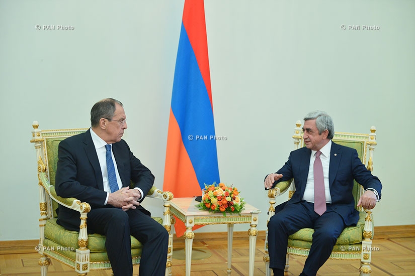 Armenian President Serzh Sargsyan receives Russian Foreign Minister Sergey Lavrov