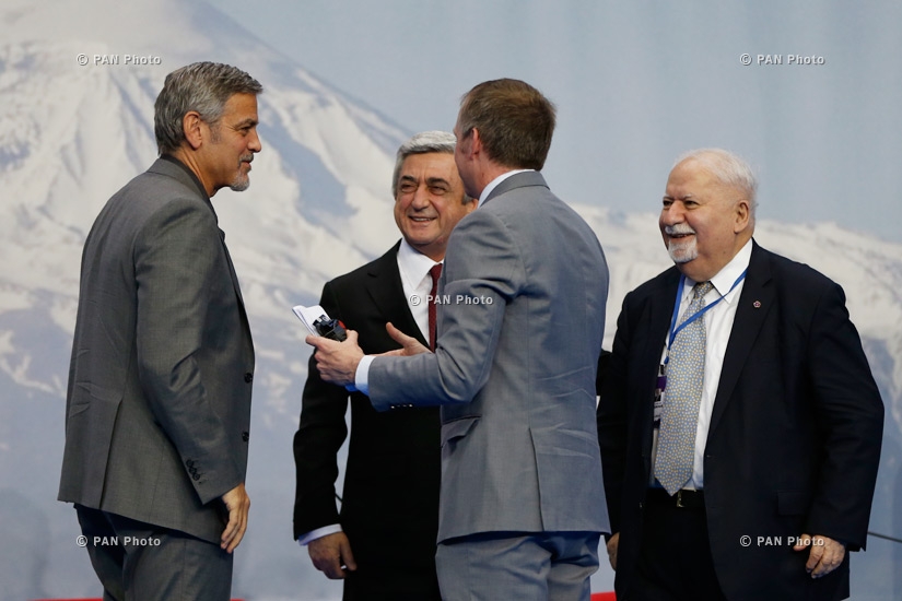 George Clooney, Serzh Sargsyan, Andrew Woolford, Vartan Gregorian