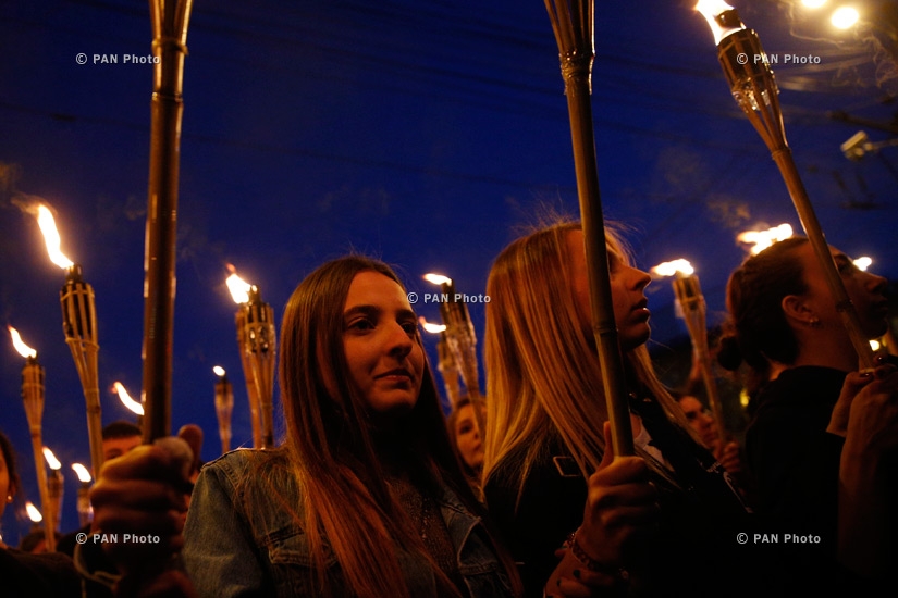 Torchlight procession commemorating 101st anniversary of Armenian Genocide