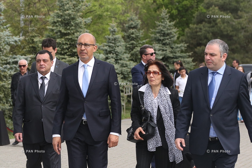 French Secretary of State for European Affairs Harlem Désir visits Armenian genocide memorial Tsitsernakaberd