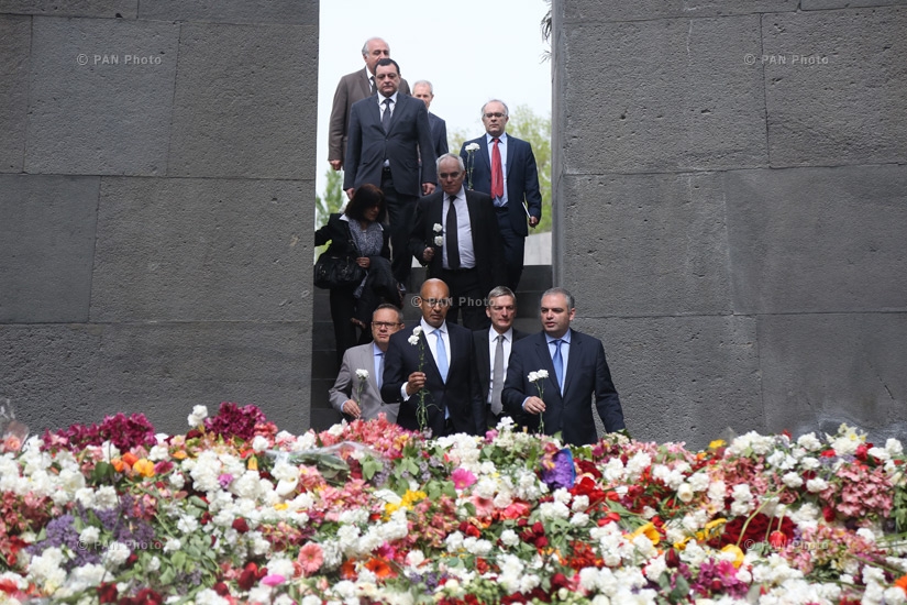 French Secretary of State for European Affairs Harlem Désir visits Armenian genocide memorial Tsitsernakaberd