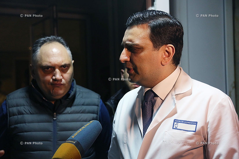 Брифинг министра здравоохранения Армении Армена Мурадяна в Республиканском медицинском центре