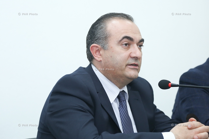 Press conference of NA Deputy Alexander Arzumanyan, deputy from RPA parliamentary faction Khosrov Harutyunyan and Deputy from Heritage Party parliamentary faction Tevan Poghosyan