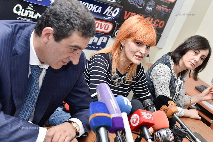 Press conference of Vardan Ayvazyan (RPA) and 'Free Democrats' party vice-president Anush Sedrakyan