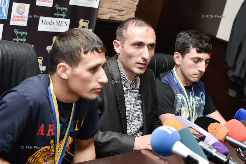 Press conference of gold medalists of Children's European Championship Kung Fu and Armenian Kung Fu Federation Chairman Sargis Harutyunyan