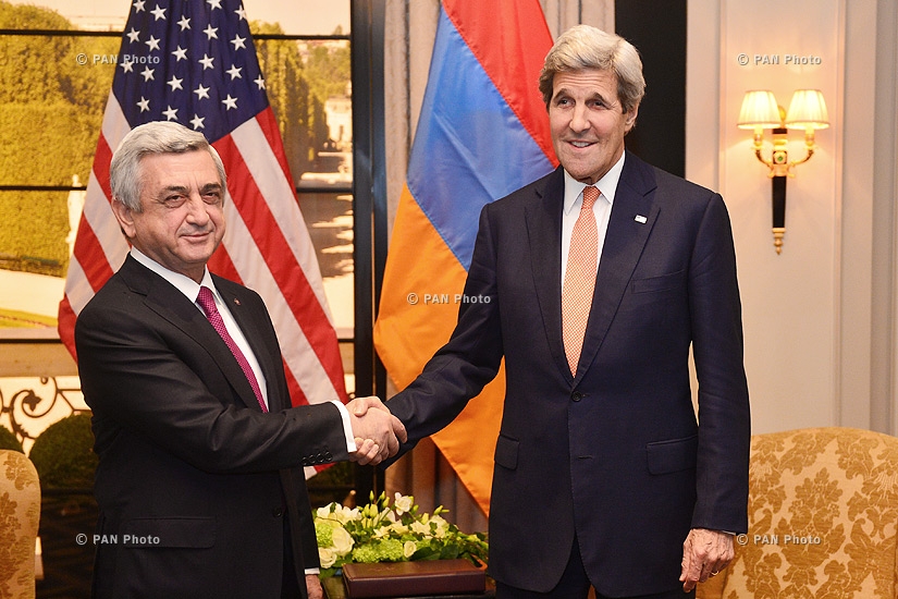 В Вене президент Армении Серж Саргсян встретился с Верховным представителем ЕС, заместителем председателя Европейской комиссии Федерикой Могерини и с Госсекретарем США Джоном Керри